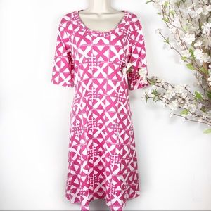 Mahi Gold Pink White Parade Print Bimini Dress